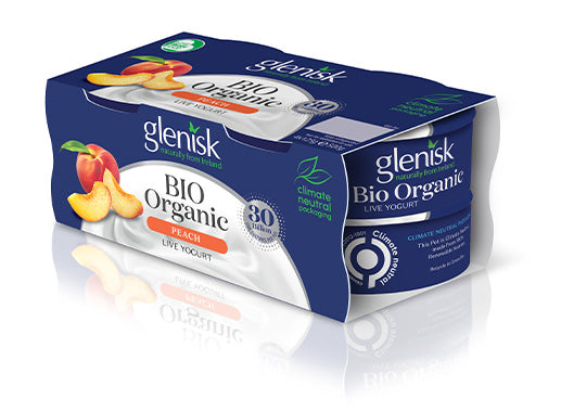 Glenisk Bio Yogurt Peach 4 Pack 125g