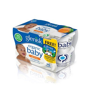 Glenisk Organic Baby Fromage Frais Apricot 4x60g