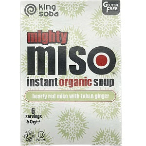 King Soba Hearty Red Miso with Tofu &amp; Ginger Instant Soup 60g