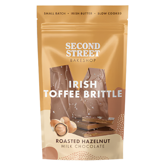Second Street Bakeshop Irish Toffee Brittle Roasted Hazelnut Milk Chocolate 90g
