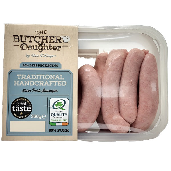 The Butcher&#39;s Daughter Traditional Handcrafted Irish Pork Sausages 350g