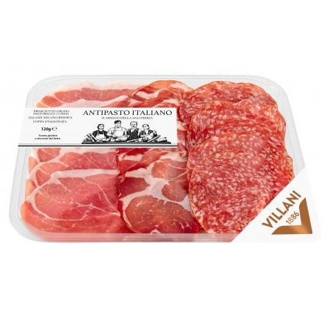 Villani 1886 Antipasto Italiano Pastorello raw ham, Milano salami and coppa 120g